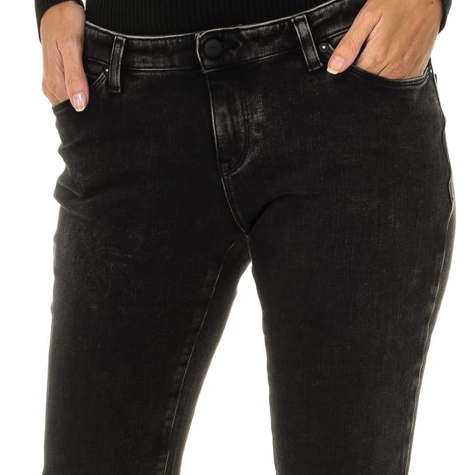 Dames lange stretch denim broek 6Y5J06-5D26Z
