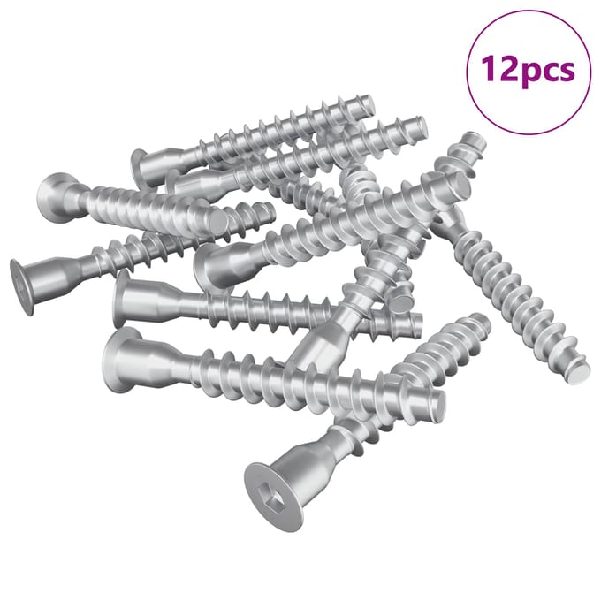 vidaXL Confirmatschroeven 12 pcs Zilver Ø7 x 50 mm Metaal
