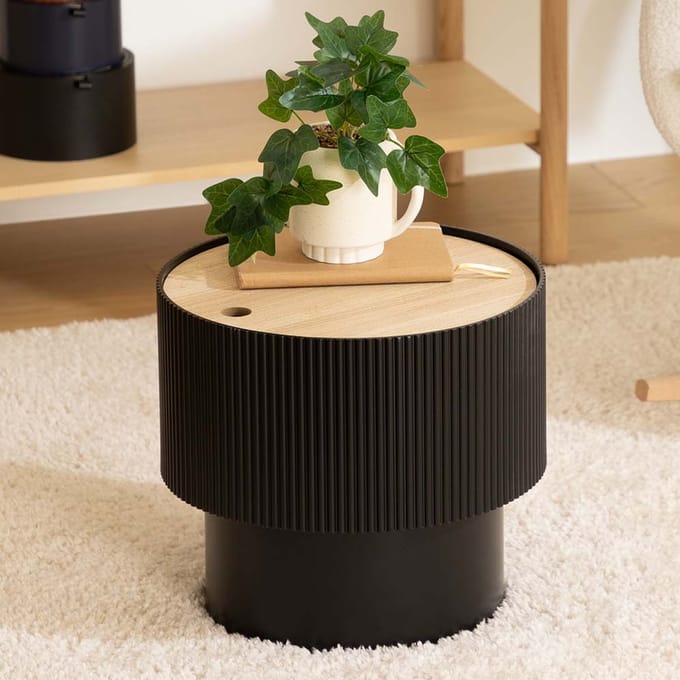 Eazy Living Bijzettafel Ø 38,5 cm Drancy Zwart