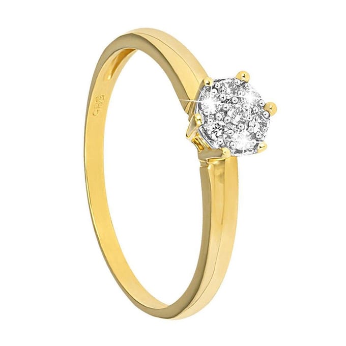 Di Lusso - Ring Bologna - 14 Karaat Goud - Diamanten - Dames - 19.00 mm