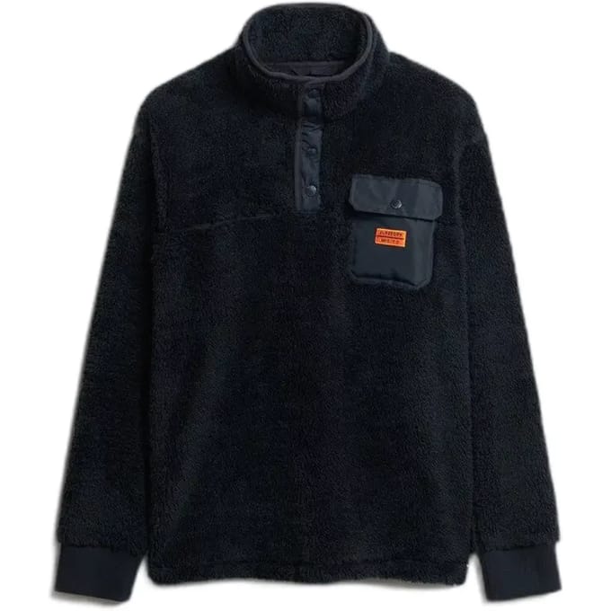 Superdry High Pile Sweatshirt Met Halve Rits Blauw M Man