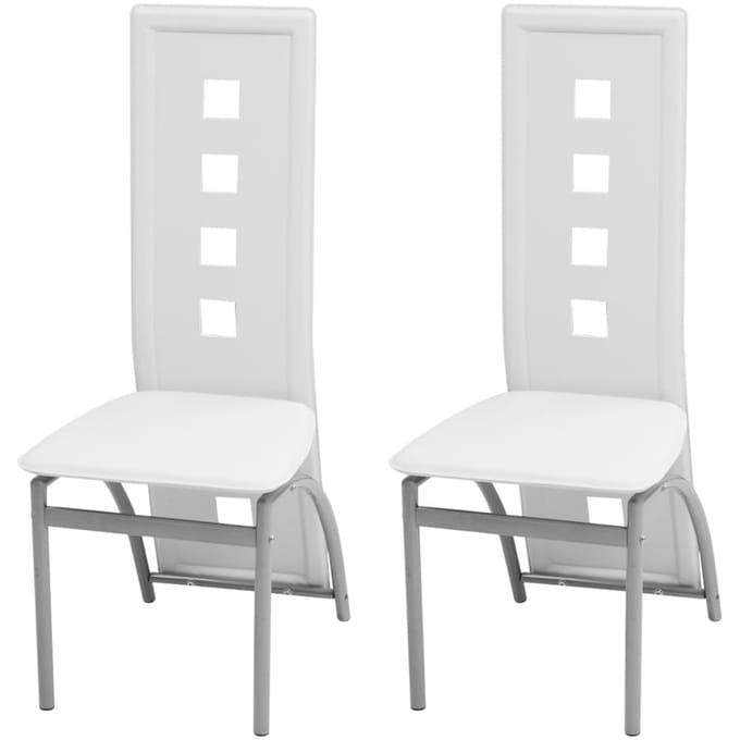 vidaXL - Eetkamerstoelen - 2 - st - kunstleer - wit