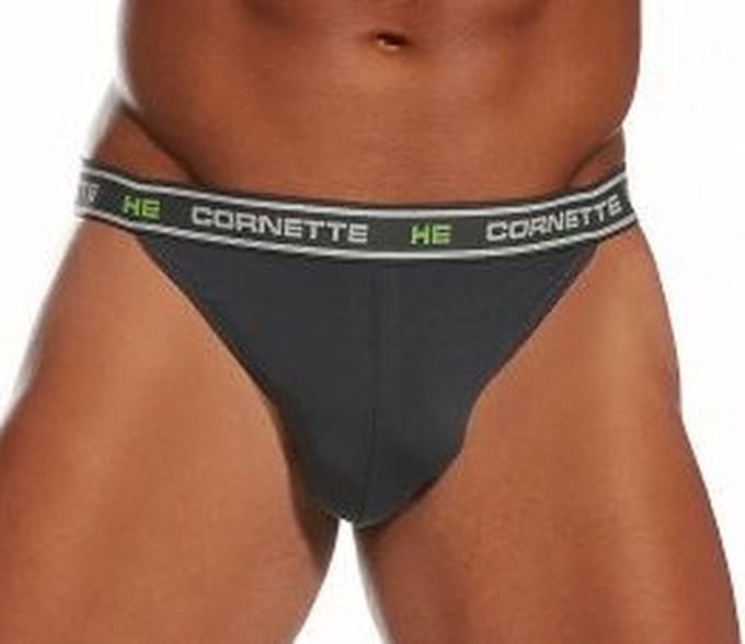 Cornette Hight Emotion sexy heren string - katoen - donkergrijs M