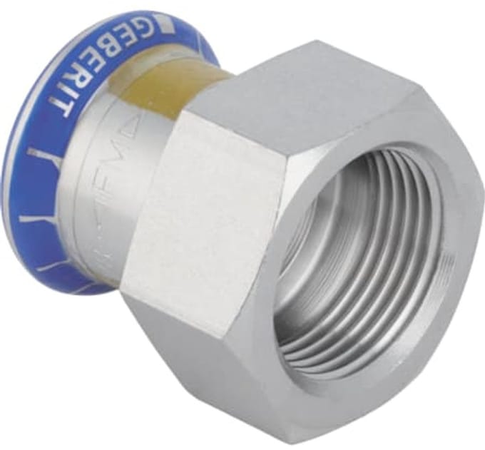 Geberit Mapress roestvast staal overgang met binnendraad (gas), DN 15, 34084