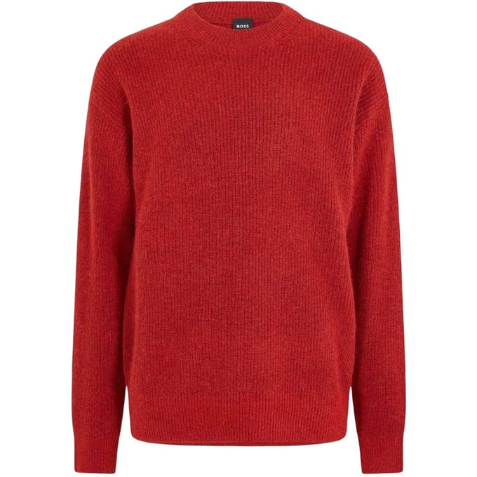 Boss Heren Sweater Top met Crew Hals (Rood)