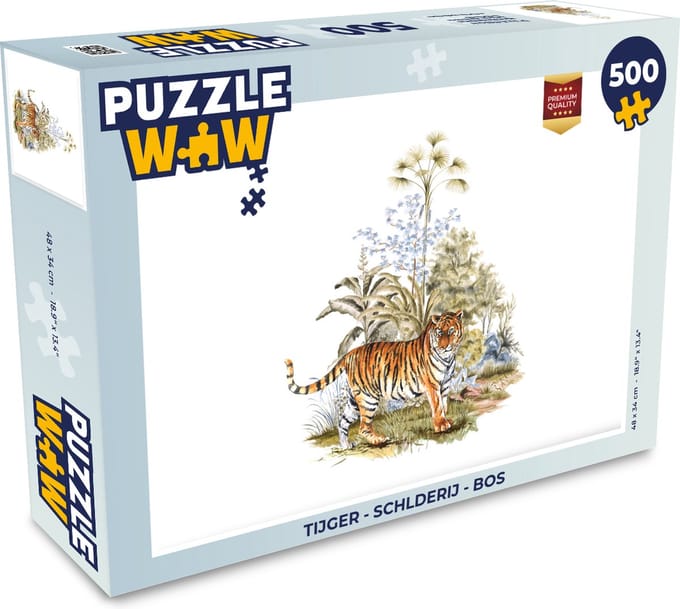 Puzzel Tijger - Schlderij - Bos - Legpuzzel - Puzzel 500 stukjes