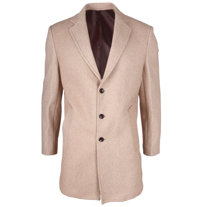 Herenjas met reverskraag en beige wolmix