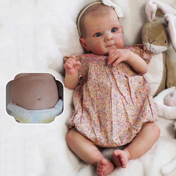 Babypop Meisje - Levensgetrouwe Pop - Spelenderwijs Leren - Anatomisch Correct - 45 cm - Katoenen Kleding