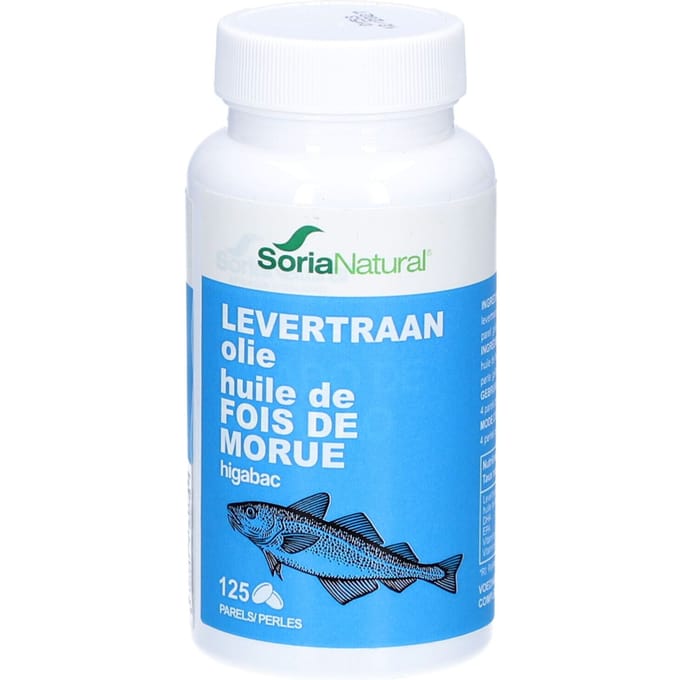 Soria Natural Higabac levertraanolie 125 Softgels