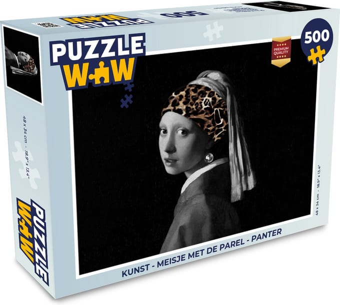Puzzel Kunst - Meisje met de parel - Panter - Legpuzzel - Puzzel 500 stukjes