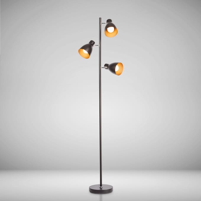 B.K.Licht- Staande lamp - zwart goud - met E27 fitting