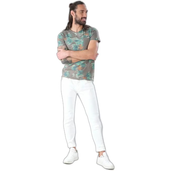 DEELUXE T-shirt met palmbomenZONIA Light Khaki