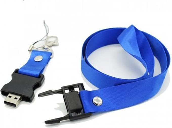 Lanyard usb stick 32gb blauw