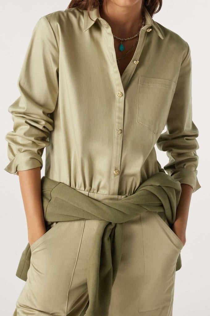 BA&SH Combinaison Austra Kaki Maat: 42 | Jumpsuits Outlet | Dames | Bruin
