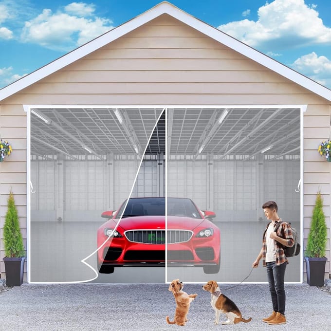 Magnetisch Hor voor Deur 290x235cm Wit Muggenwerend UV-bestendig