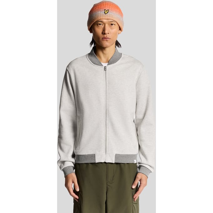 Lyle & Scott Half Raglan Mouw Jersey Bomber - Grijs