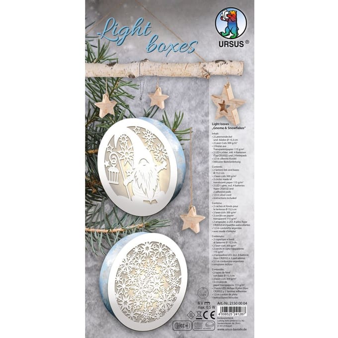 Lightboxes "Gnome & Snowflakes", set van 2