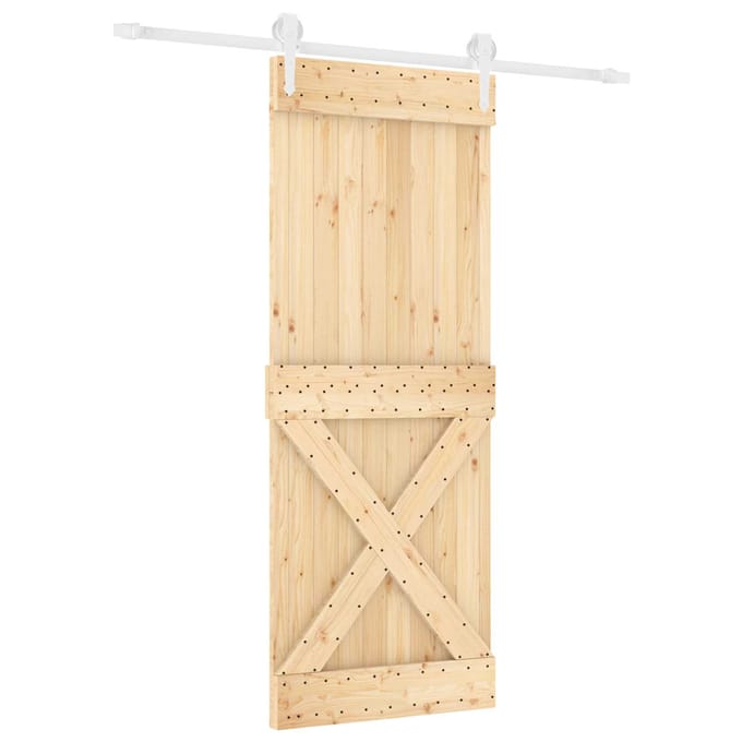 vidaXL - Schuifdeur - 80 - x - 210 - cm - Massief - Pine - Hout - (Onbehandeld)