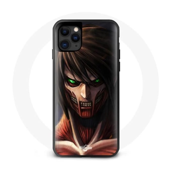 Coque - Maniacase - Iphone 12 Pro Max - Eren Yeager - Silicone - Souple noir
