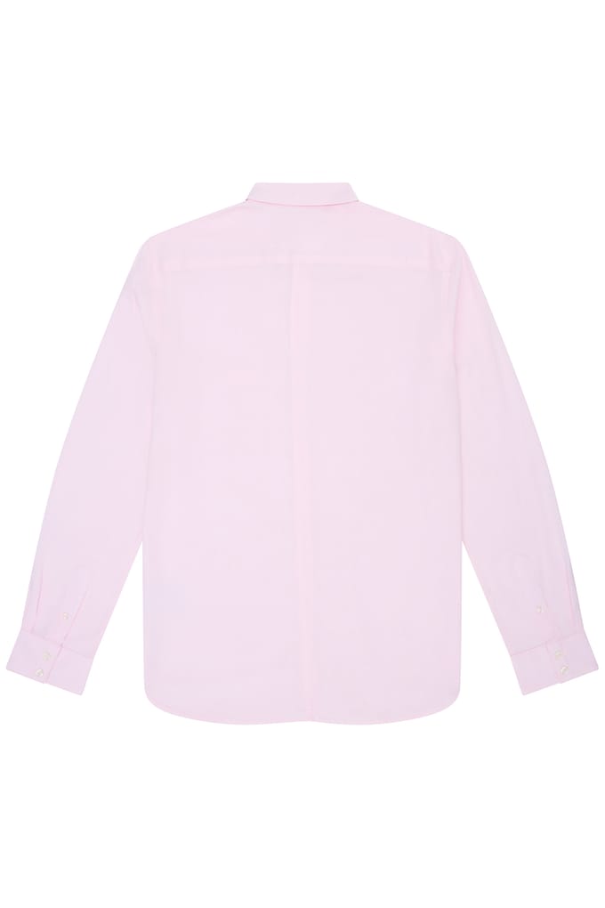 French Connection Linen 22 L/s Trim Soft Pink Maat: M | Casual Overhemden Outlet | Heren | Roze