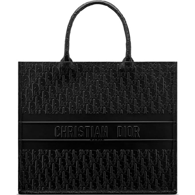 Dior Oblique Tote Tas van Leer