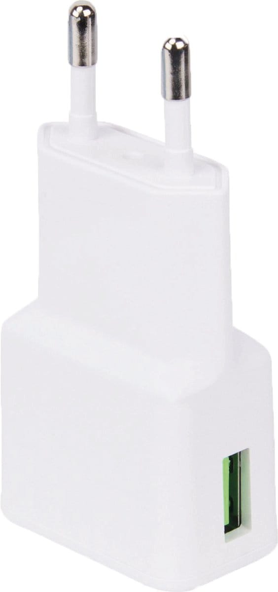 Oplader - Snellader Geschikt voor iPhone en Samsung - 15W Vermogen - Adapter USB - Adaptive Fast Charger - Stekkerblok - Wit