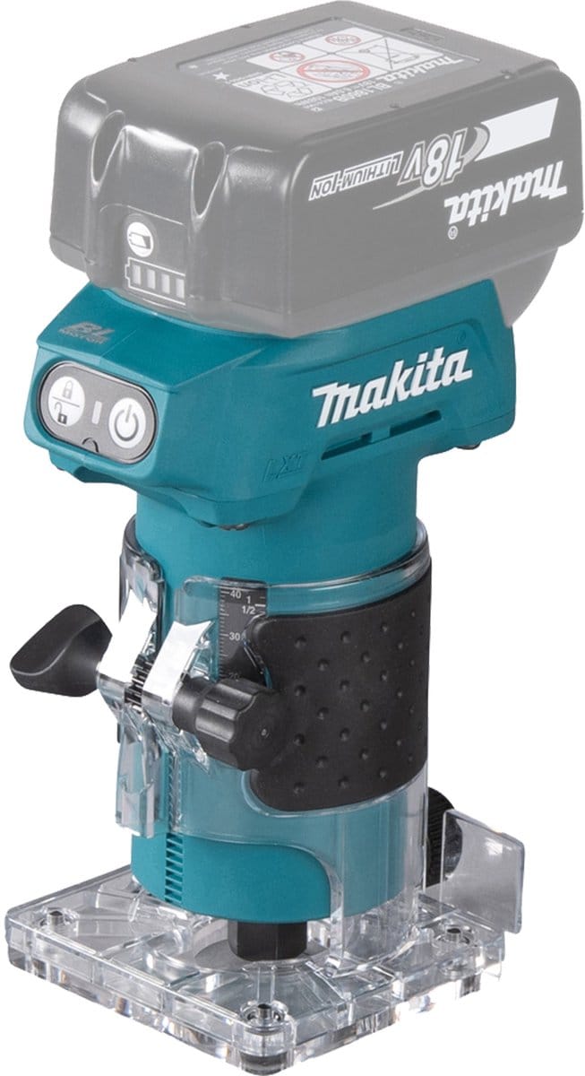 Makita DRT52Z Accukantenfrees Lengte 134 mm Werklengte 42 mm Schachtdiameter 6 mm