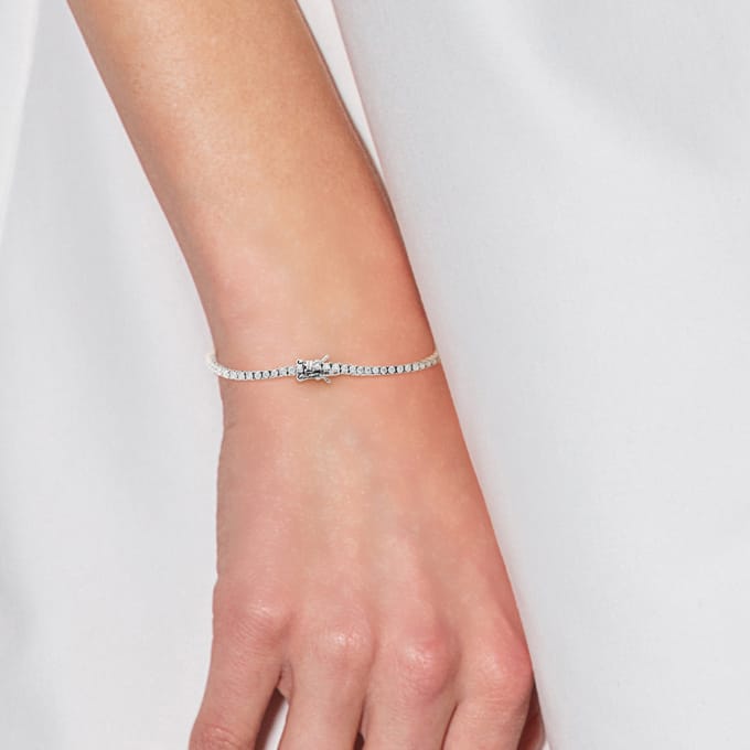 River River Armband Zirkoniumoxiden Serti Clos Joaillerie Zilver 925