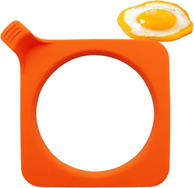 Siliconen Eierringen - Omelet Vormen - Ontbijt Maken - Afneembaar Ontwerp - 12x12x1.6cm - Oranje