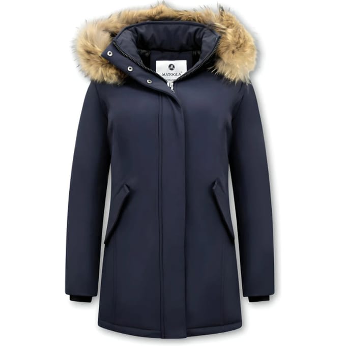 Matogla Winterjas met echte bontkraag slim fit