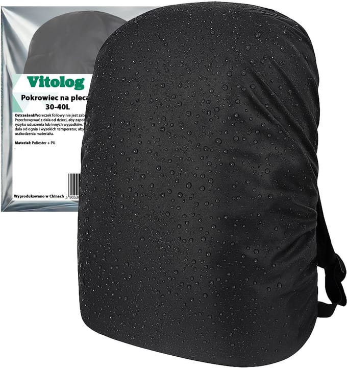 Vitolog - Waterdichte Rugzakhoes - 30-40L - Polyester - Zwart