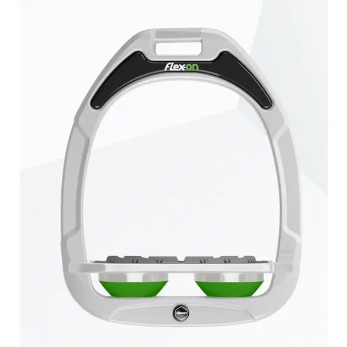 Platte Grip Stirrup Wit/Grijs/Groen Flex-On Green Composite