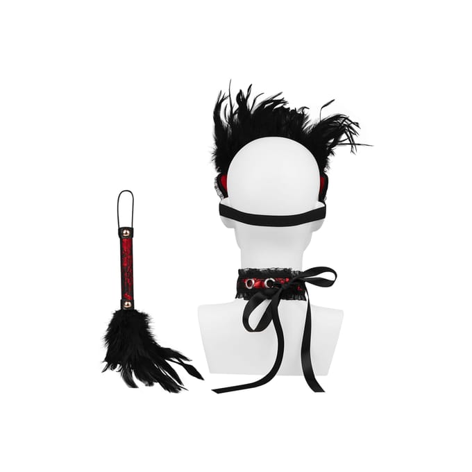 Rimba Bondage Play Burlesque BDSM set - rood/zwart