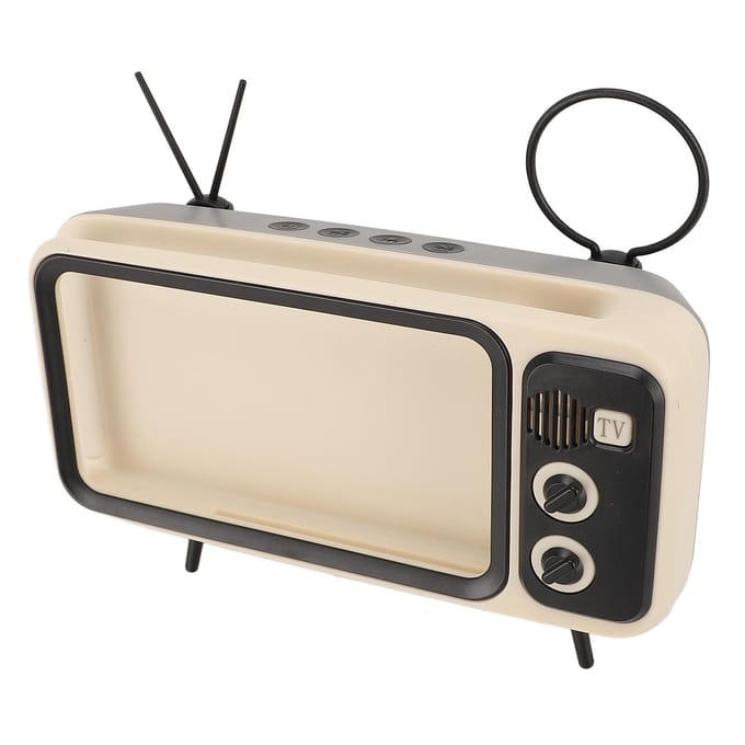 TV Desktop Mobiele Telefoon Houder Multifunctionele Mini Desktop Retro Mobiele Telefoon Standaard beige
