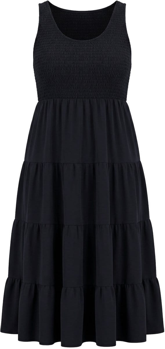 Studio Untold - Dames - Jersey maxi-jurk A-lijn - Zwart - Maat 54+