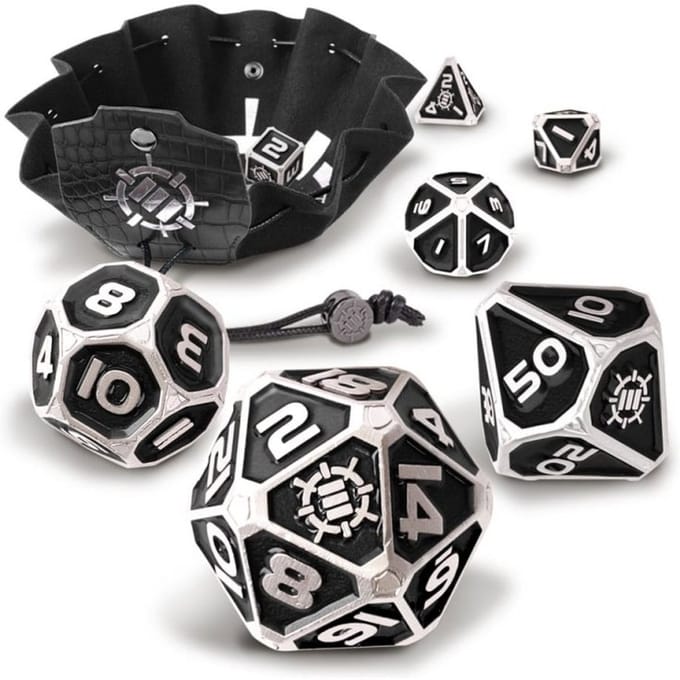Enhance Metal RPG Dice Set - Black