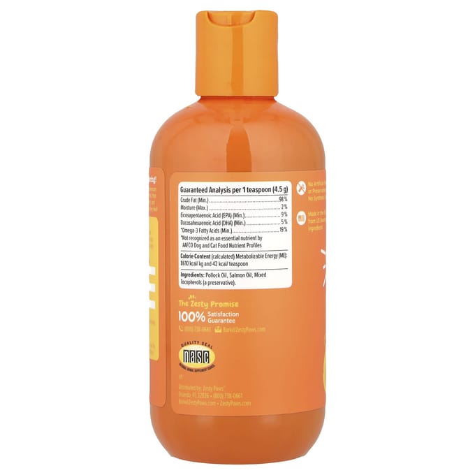 Wilde Alaskaanse Zalmolie Formule, Honden & Katten, Alle Leeftijden, 251 ml (8.5 fl oz) orange