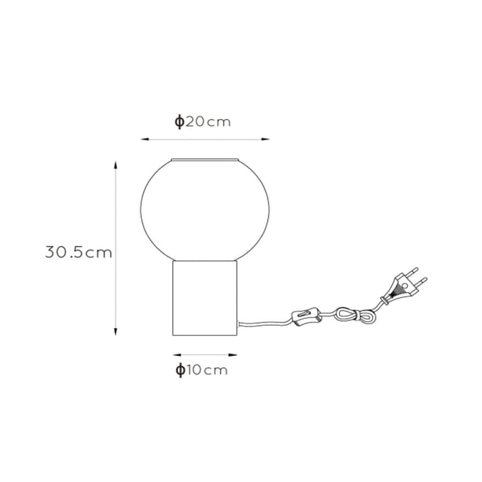 Lucide MARIUS - Tafellamp - Ø 20 cm - 1xE27 - Zwart