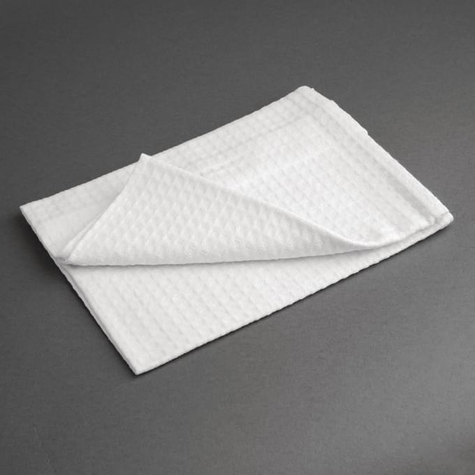 Vogue theedoek honingraatstructuur wit (10 stuks)