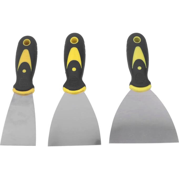 Ensemble d'outils 3 pièces Couteau à mastic Spatule Ruban à joint Grattoir Kit pour Peinture Papier peint Plafond gray