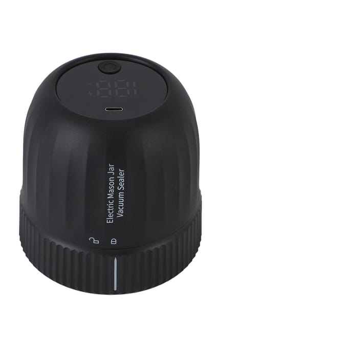 Kit Scelleur de Bocaux Sous Vide Électrique Batterie 1200mAh Rechargeable Portable Bocaux de Conserve Scellage Sous Vide noir