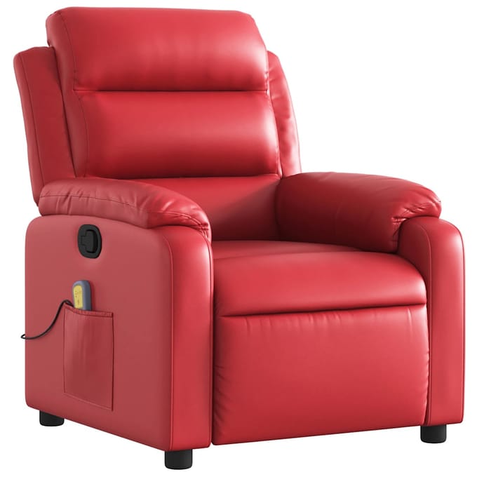 vidaXL - Massagestoel - verstelbaar - kunstleer - rood