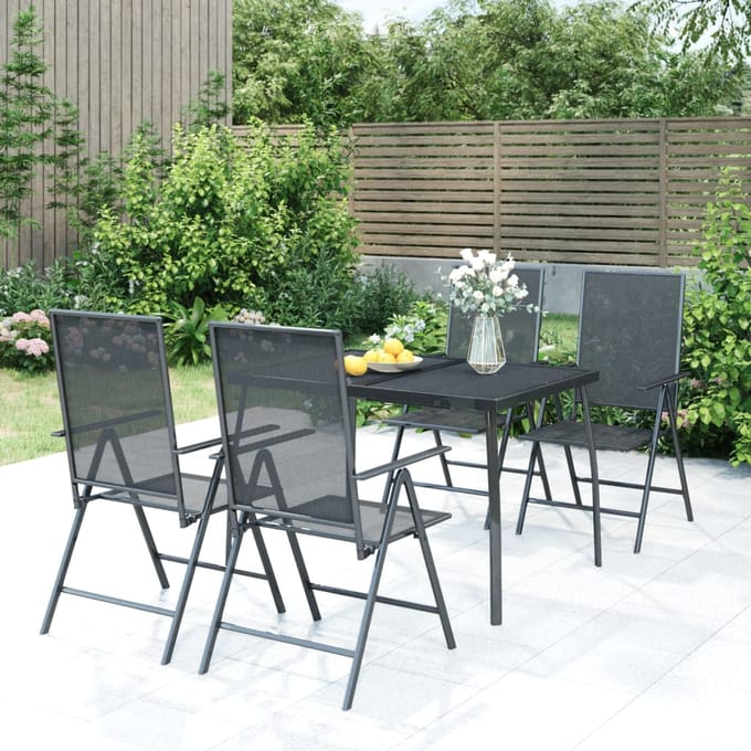 vidaXL - 5-delige - Tuinset - staal - antracietkleurig