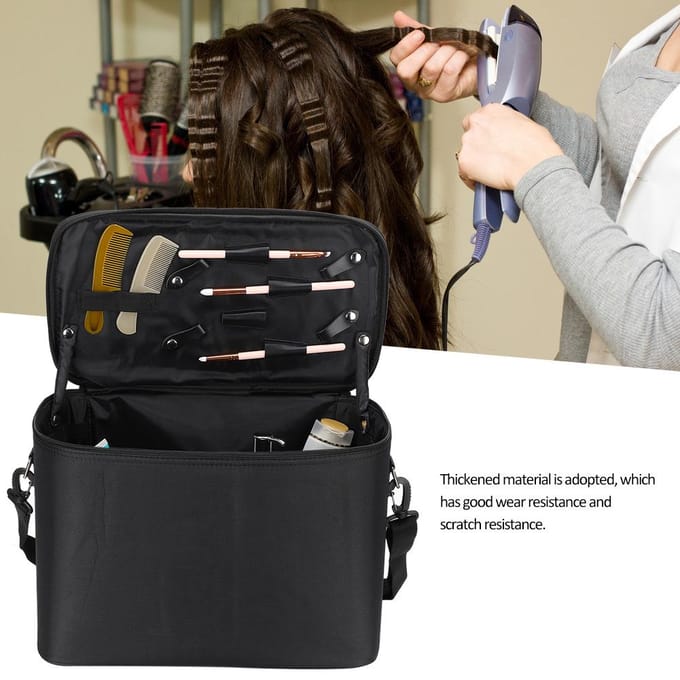 Draagbare Grote Capaciteit Barbershop Haarknipper Tas Haarkapsel Gereedschap Koffer HouderL black