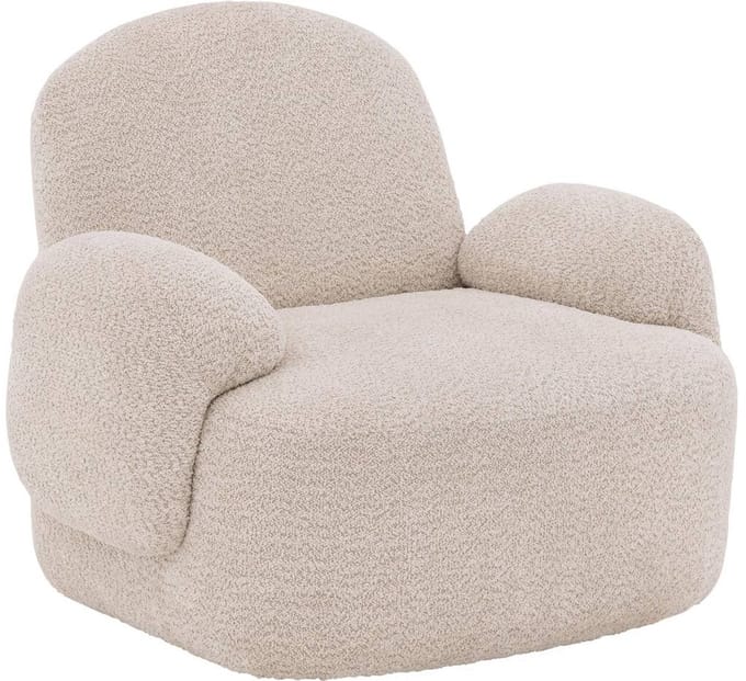 Goossens Fauteuil Nomi - Stof - Wit