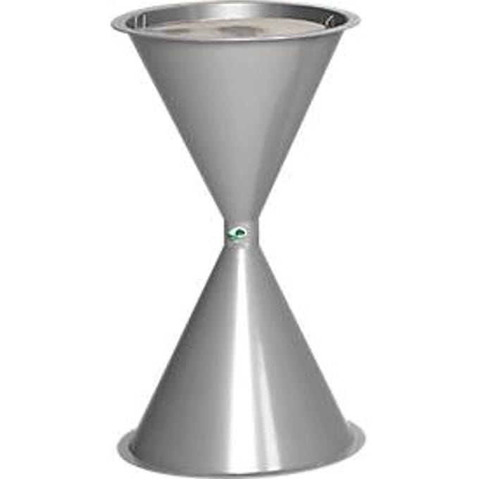 Staande asbak, van kunststof, zilver