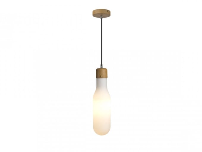 Moderne hanglamp W0902 in gloeilampvorm met mat glazen kap