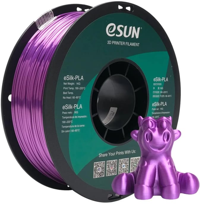 eSUN PLA-Silk Paars / Purple - 1 kg - 1.75 mm - 3D printer en 3D pen filament