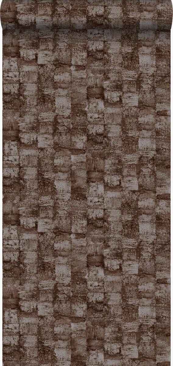 Origin Wallcoverings behang met structuur donkerbruin - 53 cm x 10.05 m - 347359
