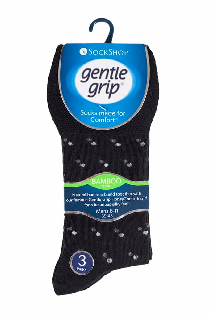 Set van 6 sokken zonder elastiek bamboesokken met zachte grip voor heren - SOMRM04